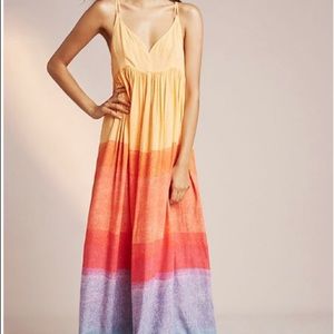 Anthropology Setting Sun Maxi Dress